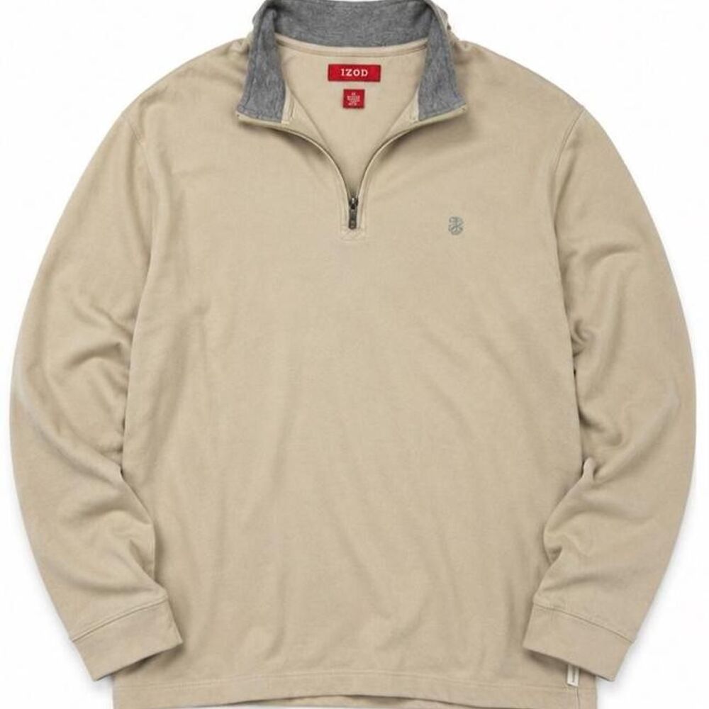 Izod Men's Tan and Cream Sweatshirt